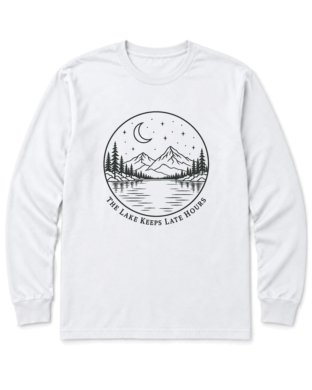 The Lake Keeps Late Hours Long Sleeve Shirt - White