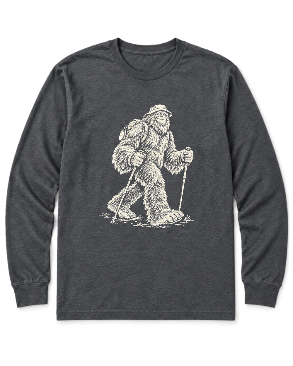 Bigfoot Day Hike Long Sleeve Shirt - Dark Heather