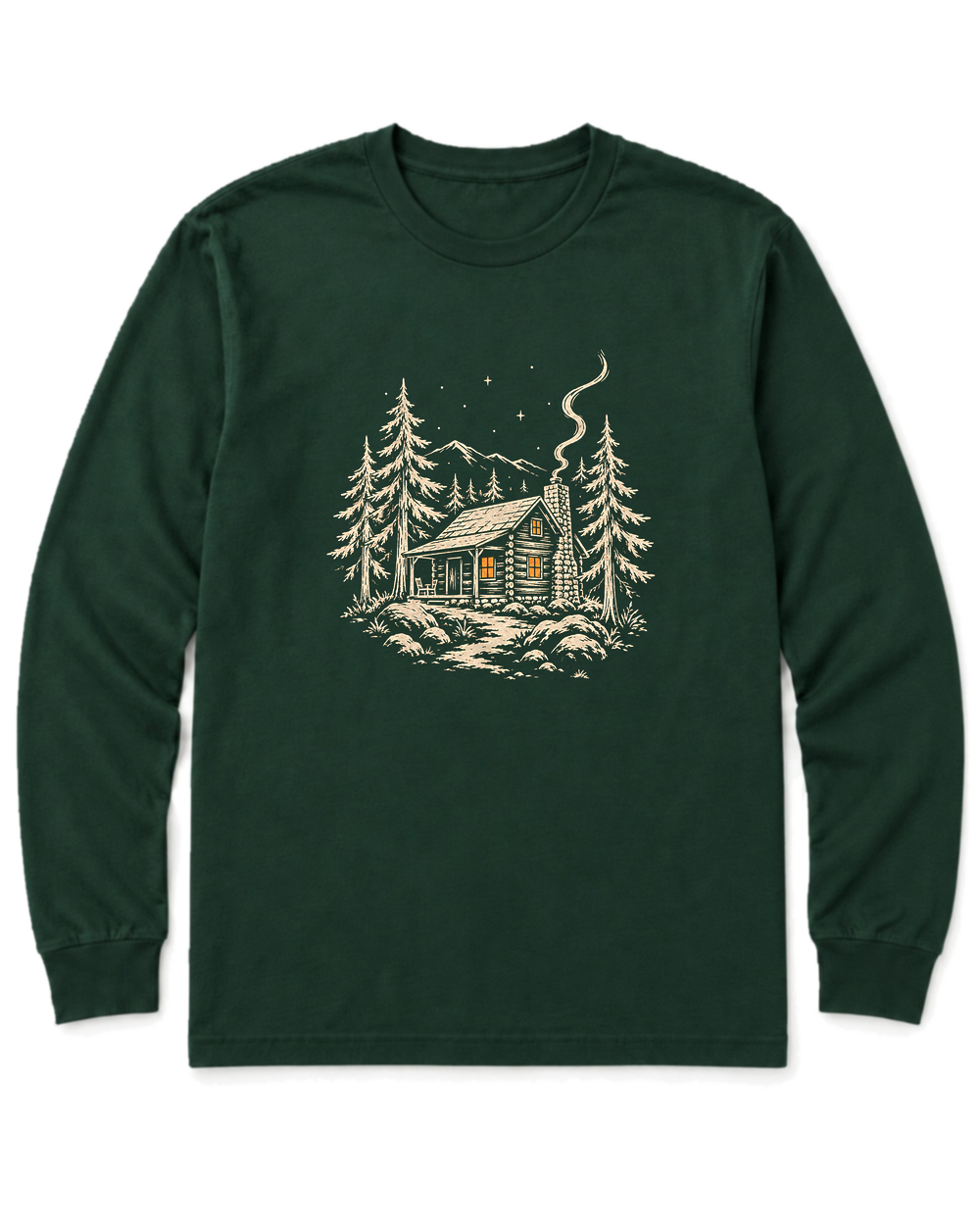 Cabin Glow Long Sleeve Shirt - Forest Green