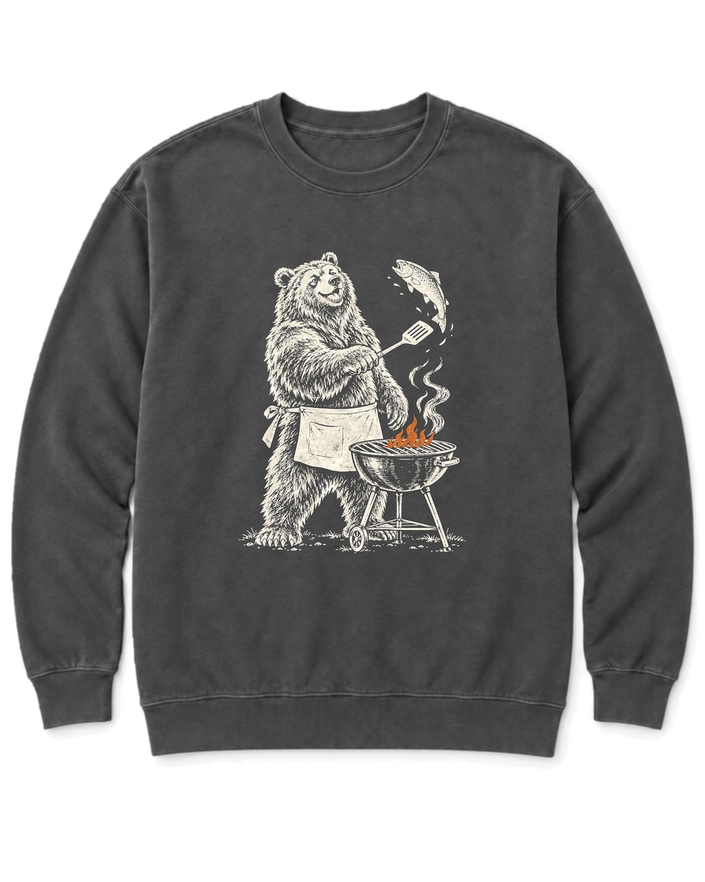 Grill Master Grizzly Sweatshirt - Pepper