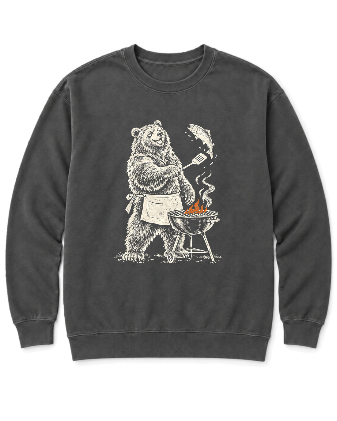Grill Master Grizzly Sweatshirt - Pepper