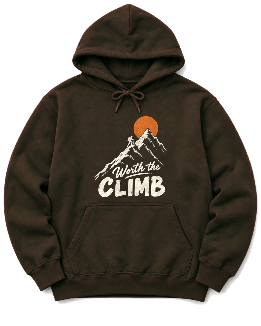 Worth the Climb Hoodie - Dark Chocolate