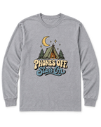 Phones Off, Stars On Long Sleeve Shirt - Sport Grey