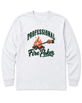 Professional Fire Poker Long Sleeve Shirt - White