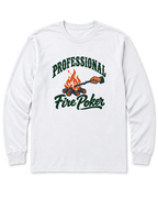 Professional Fire Poker Long Sleeve Shirt - White