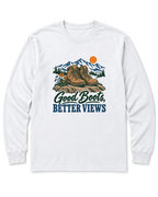 Good Boots, Better Views Long Sleeve Shirt - White