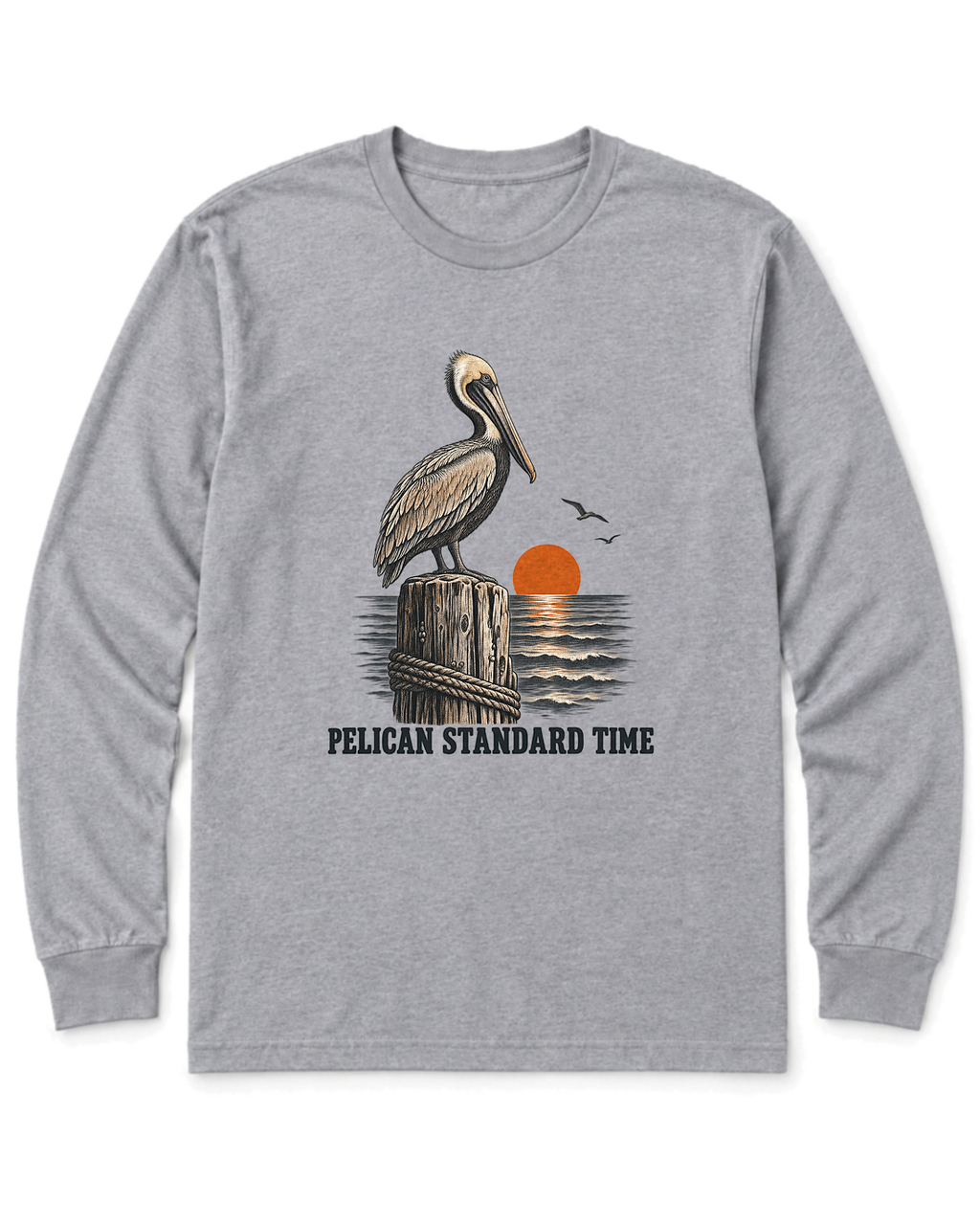 Pelican Standard Time Long Sleeve Shirt - Sport Grey
