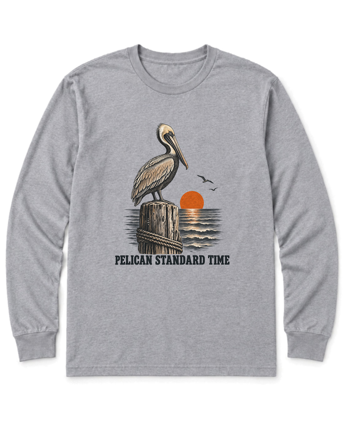 Pelican Standard Time Long Sleeve Shirt - Sport Grey