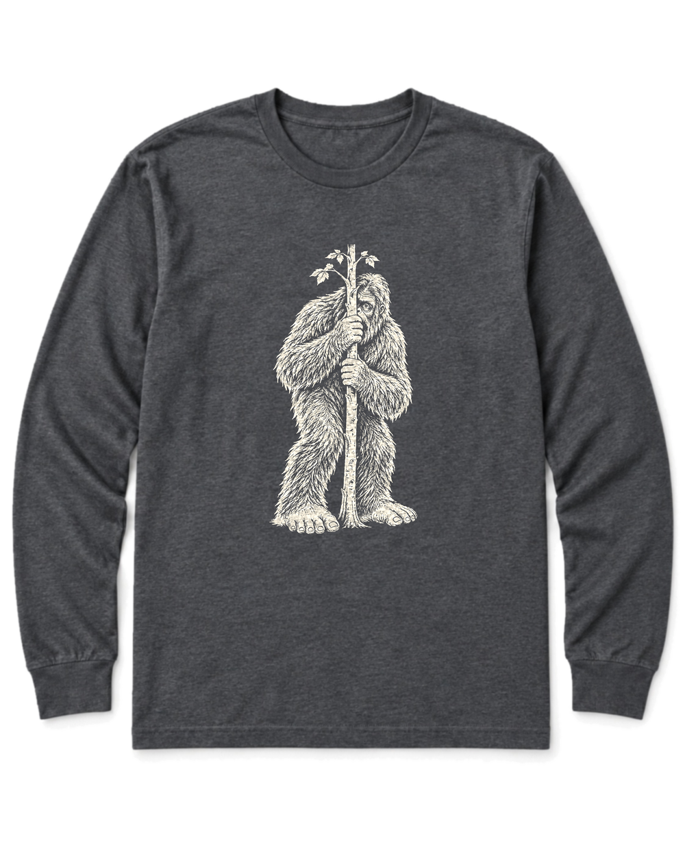 Bigfoot Hide and Seek Long Sleeve Shirt - Dark Heather
