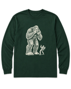 Bigfoot Photographer Long Sleeve Shirt - Forest Green