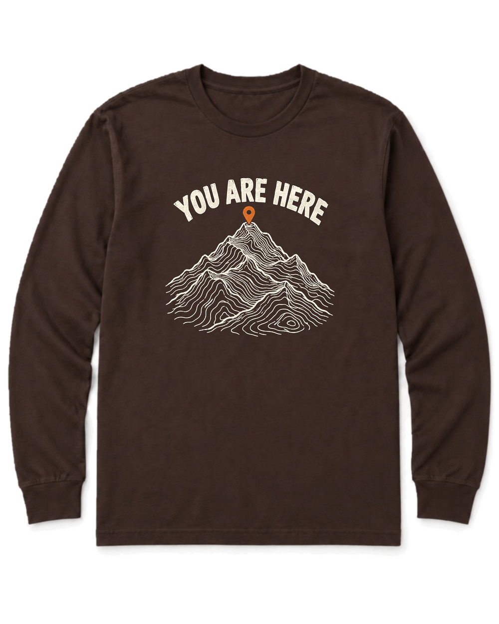 You Are Here Long Sleeve Shirt - Dark Chocolate
