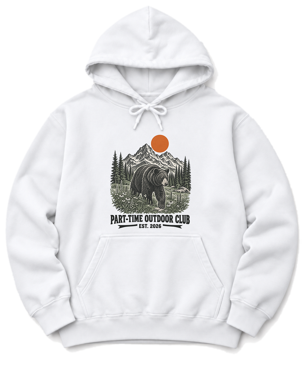 Outdoor Club Bear Hoodie - White