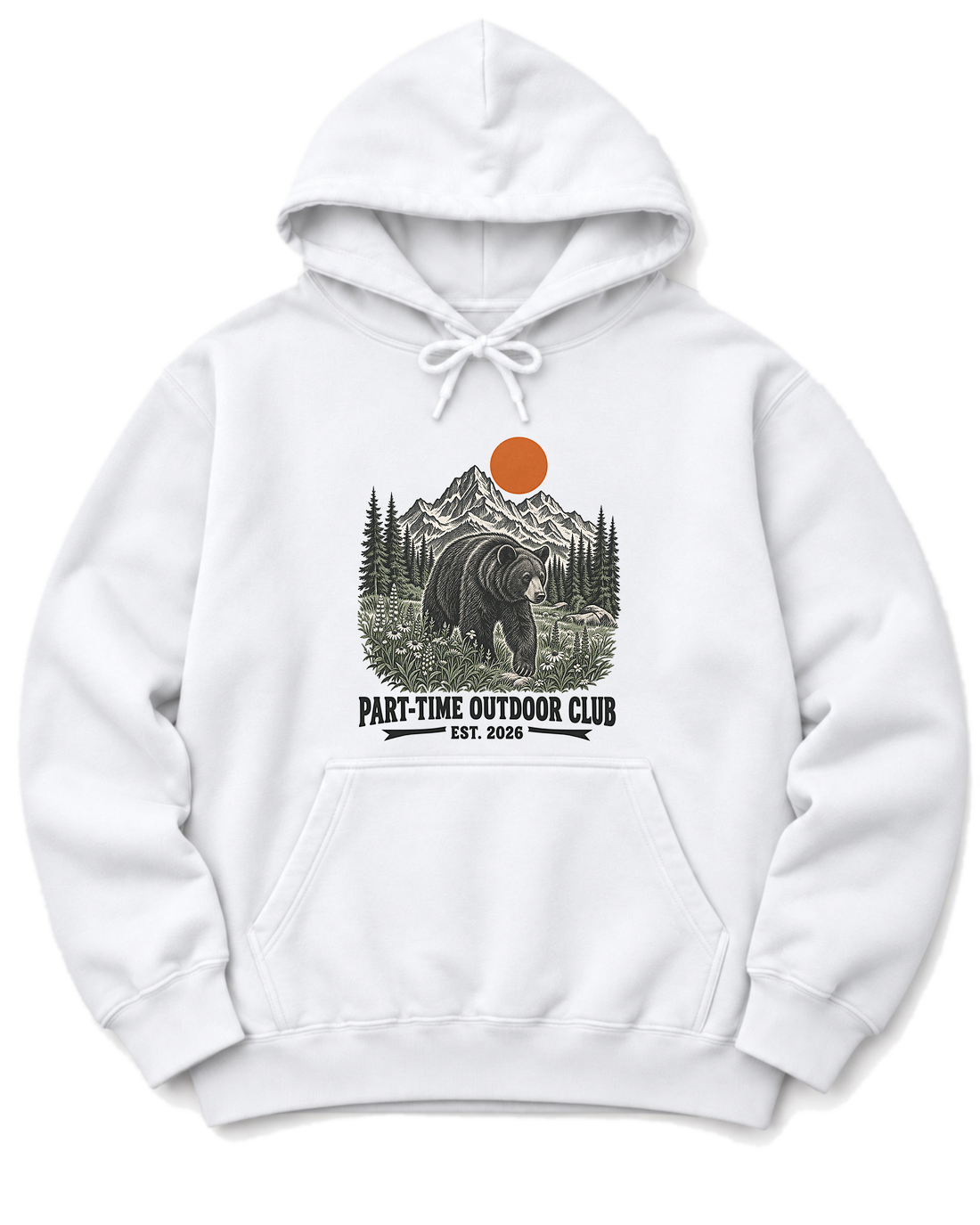 Outdoor Club Bear Hoodie - White