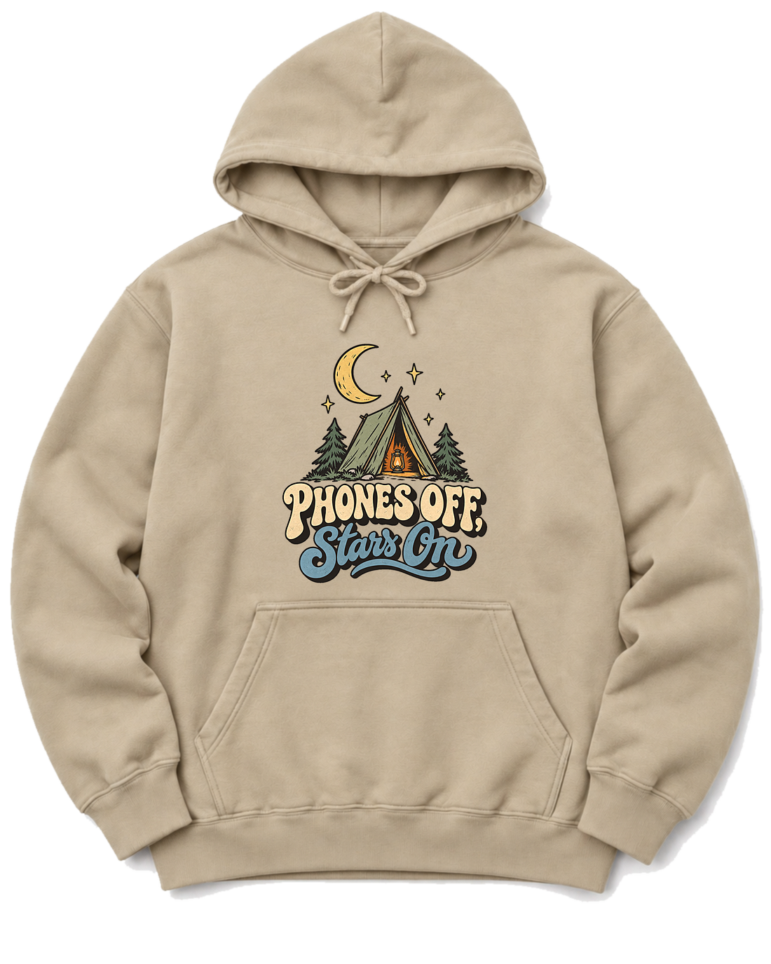 Phones Off, Stars On Hoodie - Sand