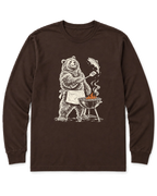 Grill Master Grizzly Long Sleeve Shirt - Dark Chocolate