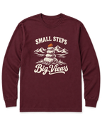Small Steps, Big Views Long Sleeve Shirt - Maroon