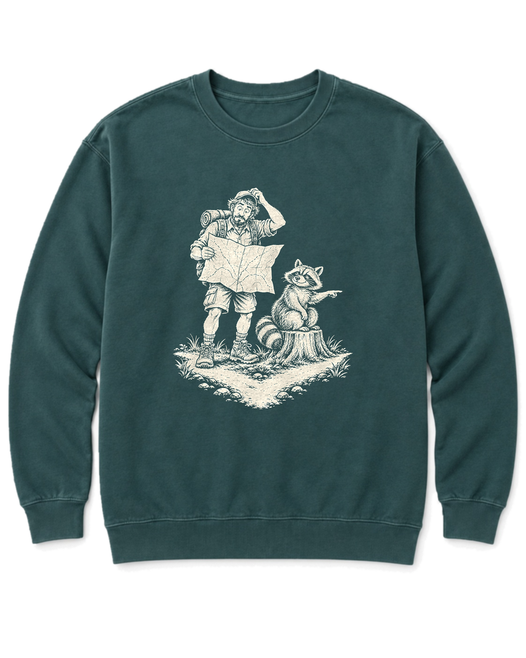 Upside-Down Map Sweatshirt - Blue Spruce