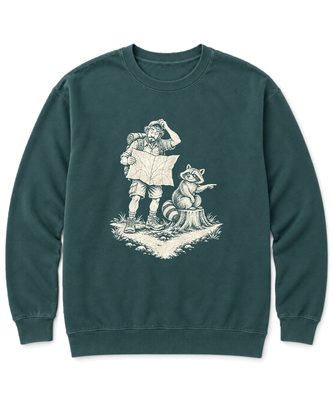 Upside-Down Map Sweatshirt - Blue Spruce
