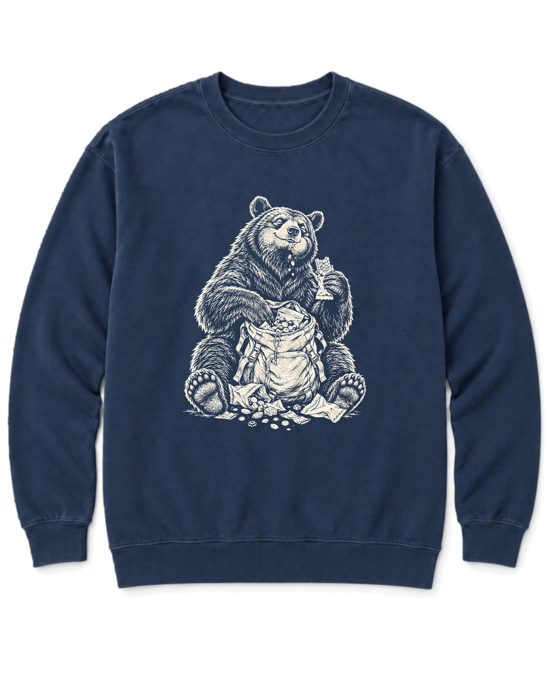 Snack Thief Bear Sweatshirt - True Navy