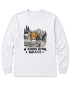 Windows Down, Tails Up Long Sleeve Shirt - White