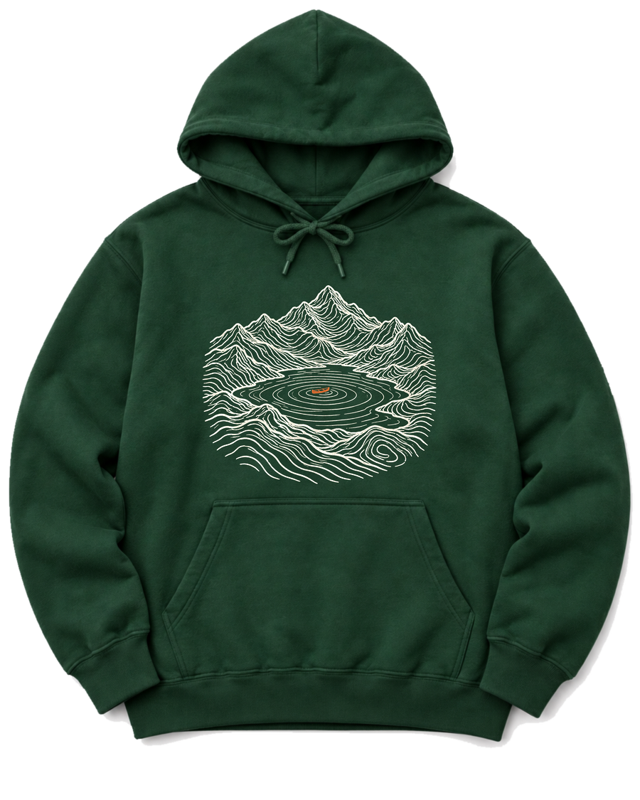 Lake Canoe Hoodie - Forest Green