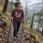 Curious Bear Long Sleeve Shirt worn outdoors