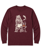 Grill Master Grizzly Long Sleeve Shirt - Maroon