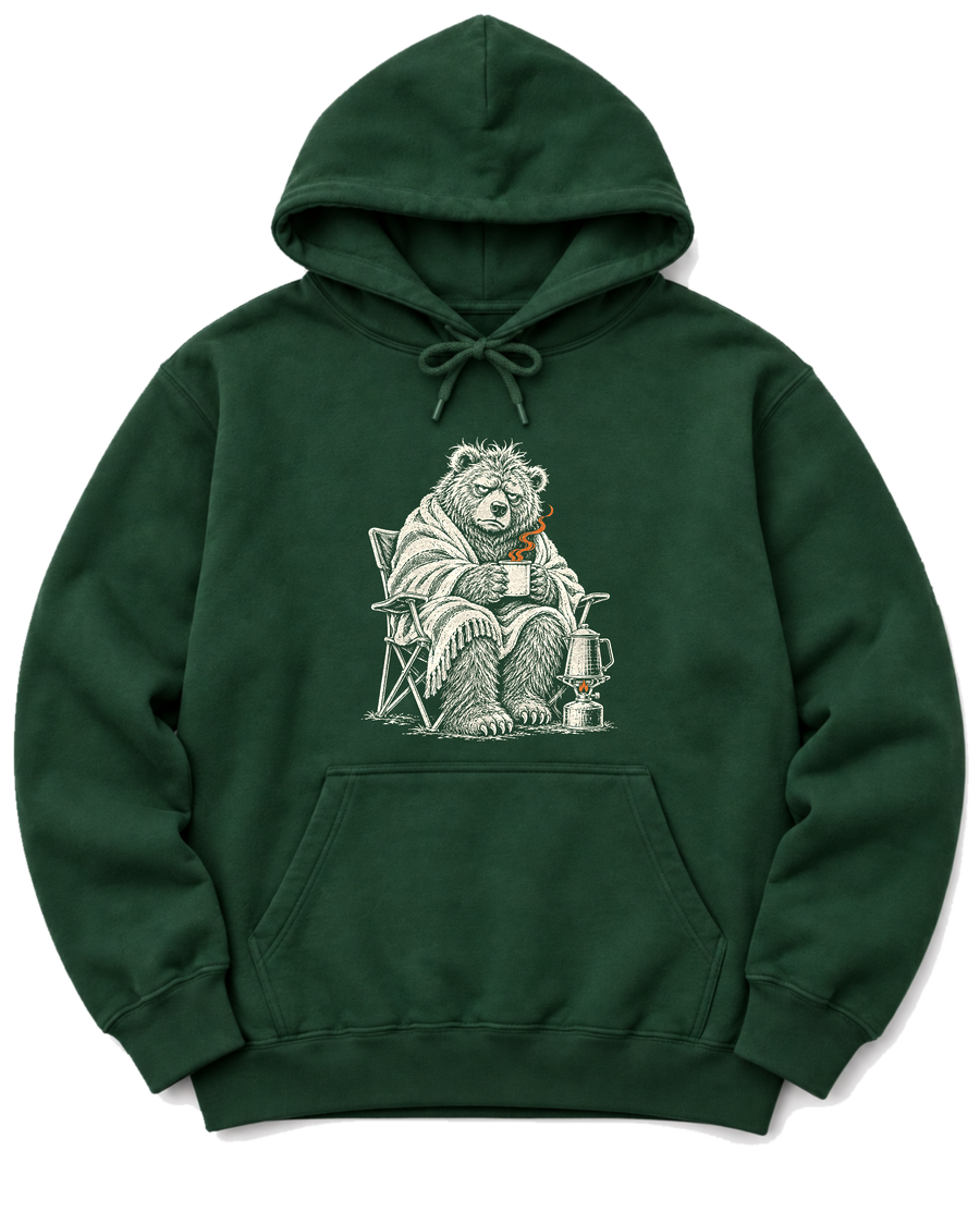 Not a Morning Bear Hoodie - Forest Green