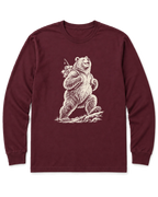 Tiny Backpack Grizzly Long Sleeve Shirt - Maroon