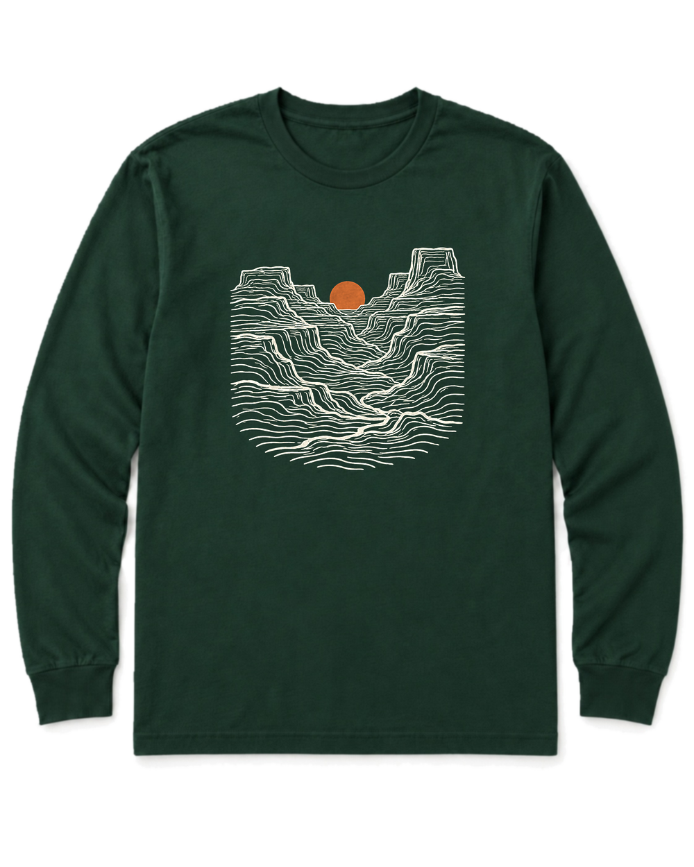 Canyon Sunset Long Sleeve Shirt - Forest Green