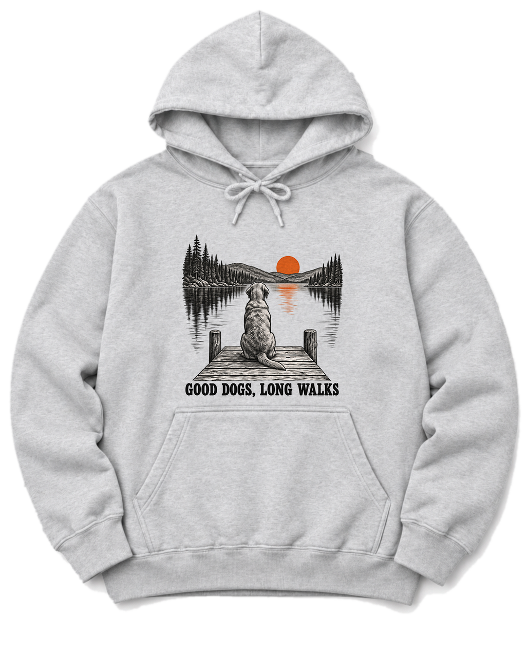 Good Dogs, Long Walks Hoodie - Ash
