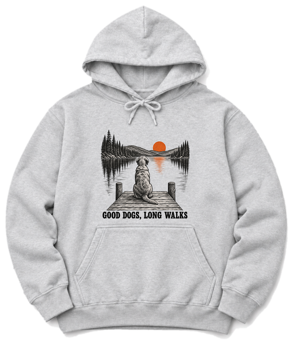 Good Dogs, Long Walks Hoodie - Ash