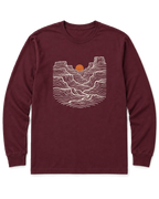 Canyon Sunset Long Sleeve Shirt - Maroon