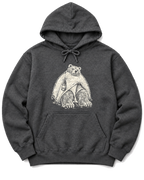 Bear in a Tiny Tent Hoodie - Dark Heather