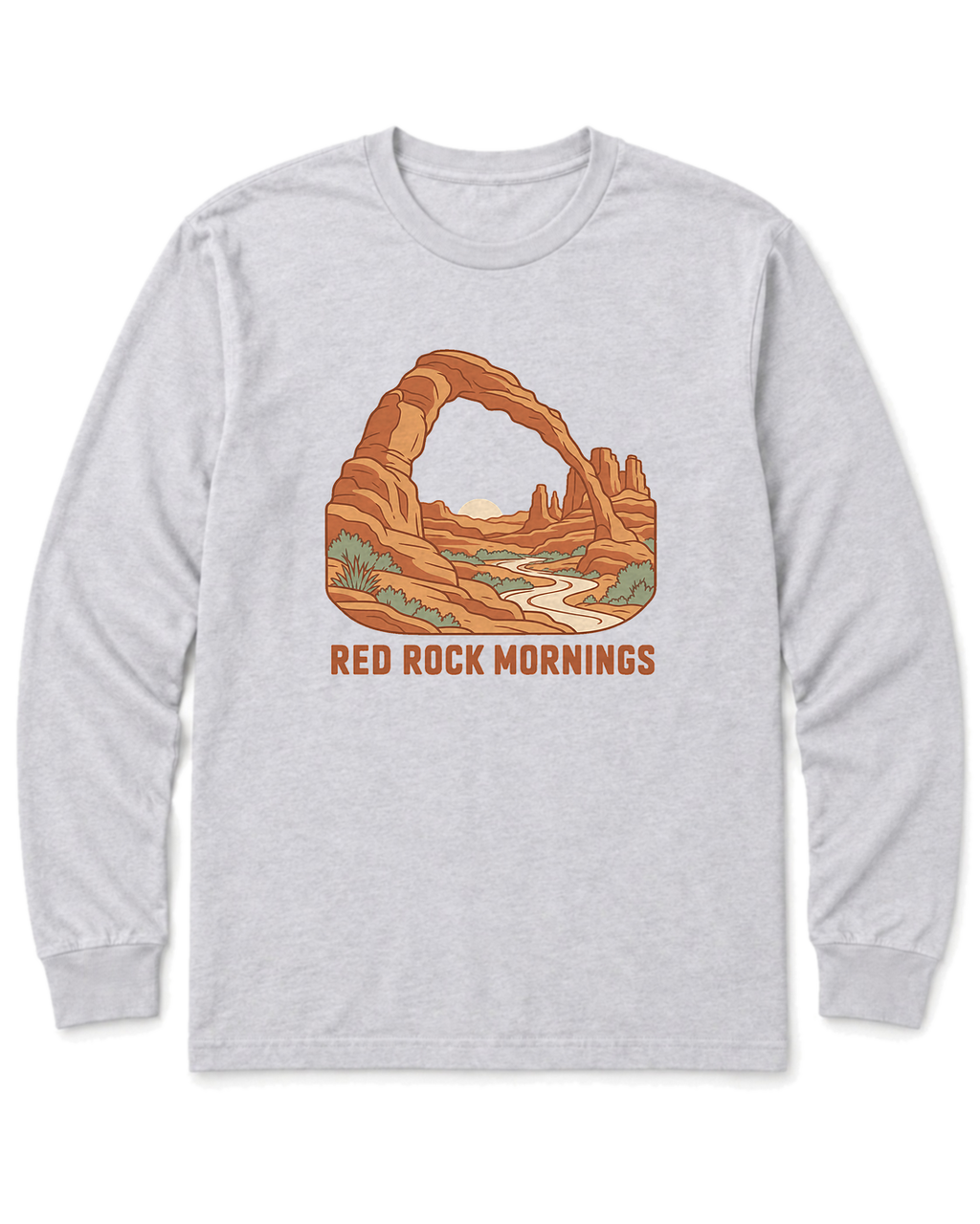 Red Rock Mornings Long Sleeve Shirt - Ash