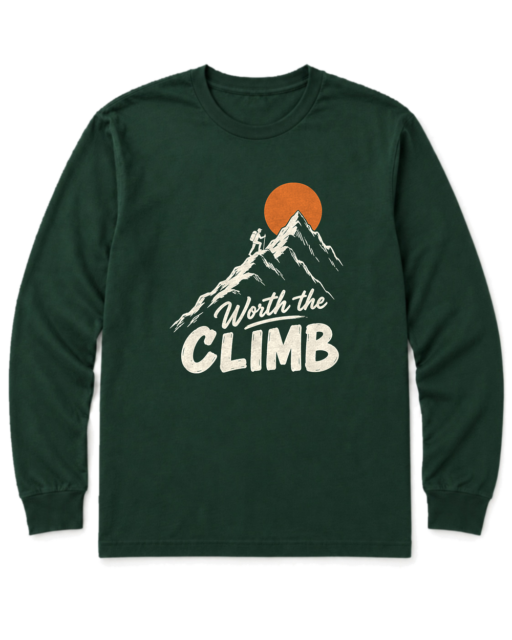 Worth the Climb Long Sleeve Shirt - Forest Green