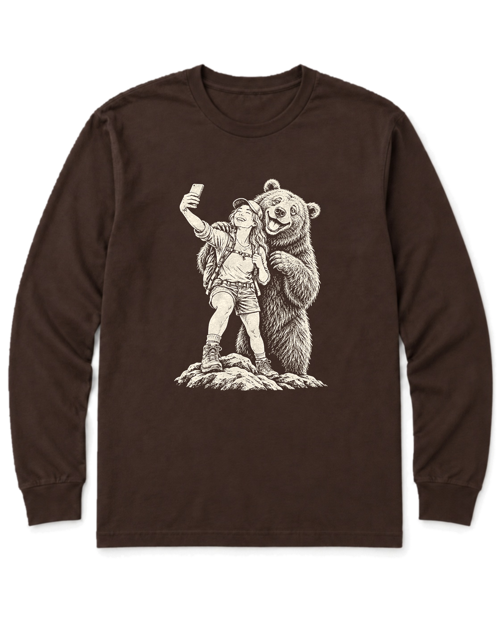 Summit Photobomb Long Sleeve Shirt - Dark Chocolate