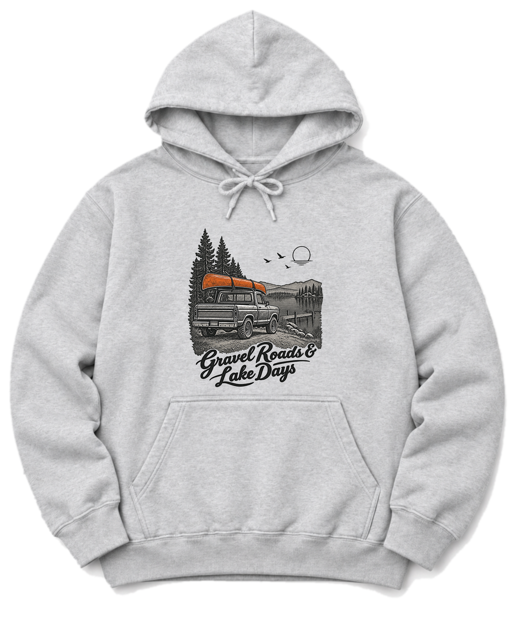 Gravel Roads & Lake Days Hoodie - Ash