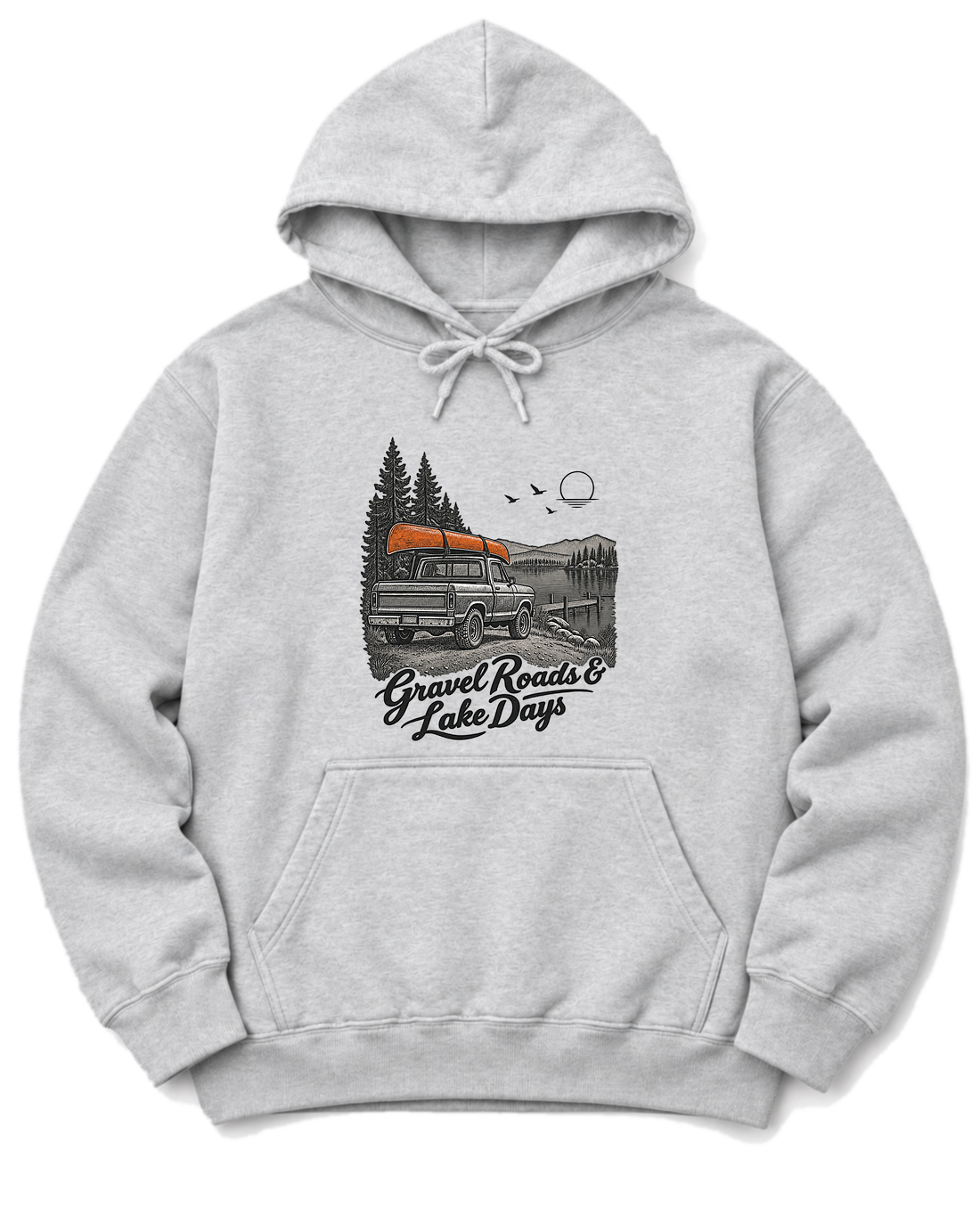 Gravel Roads & Lake Days Hoodie - Ash