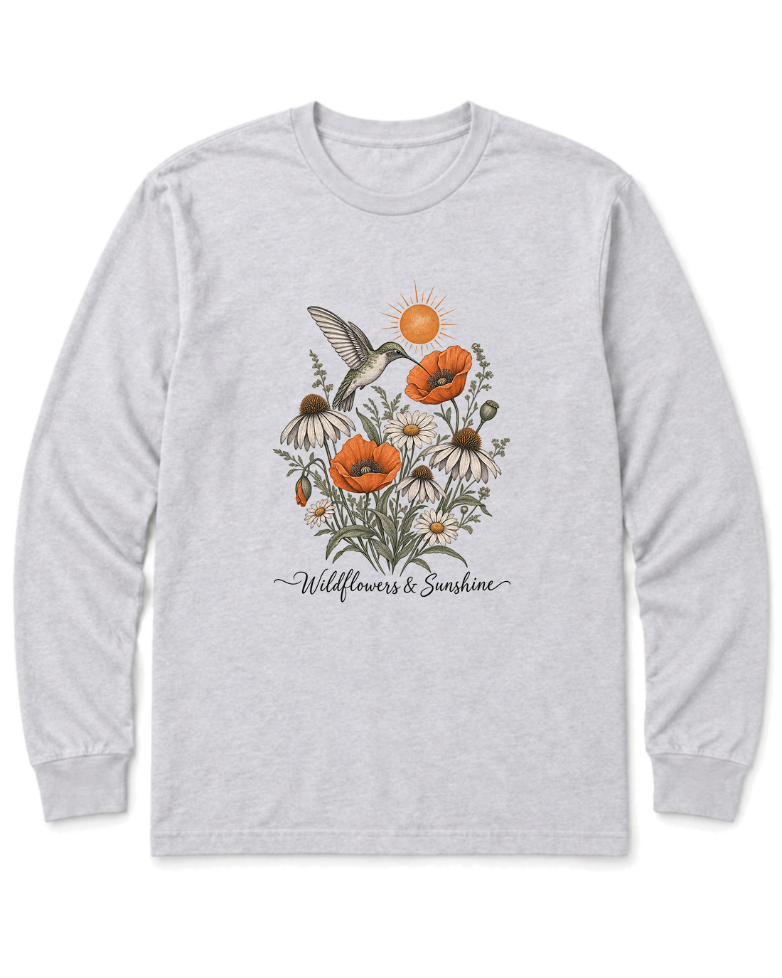 Wildflowers & Sunshine Long Sleeve Shirt - Ash