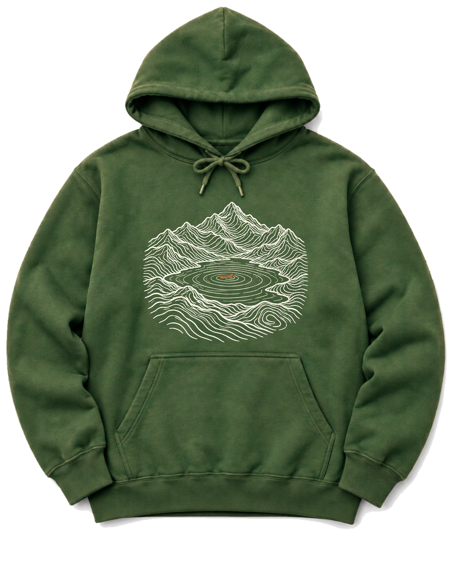 Lake Canoe Hoodie - Military Green