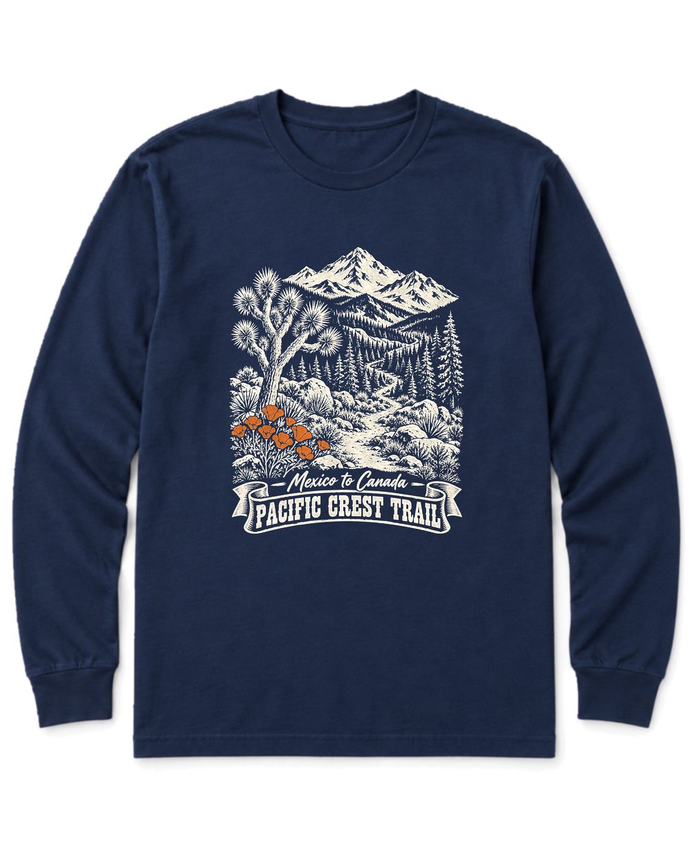 Pacific Crest Trail Long Sleeve Shirt - Navy