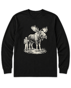 Moose Right of Way Long Sleeve Shirt - Black