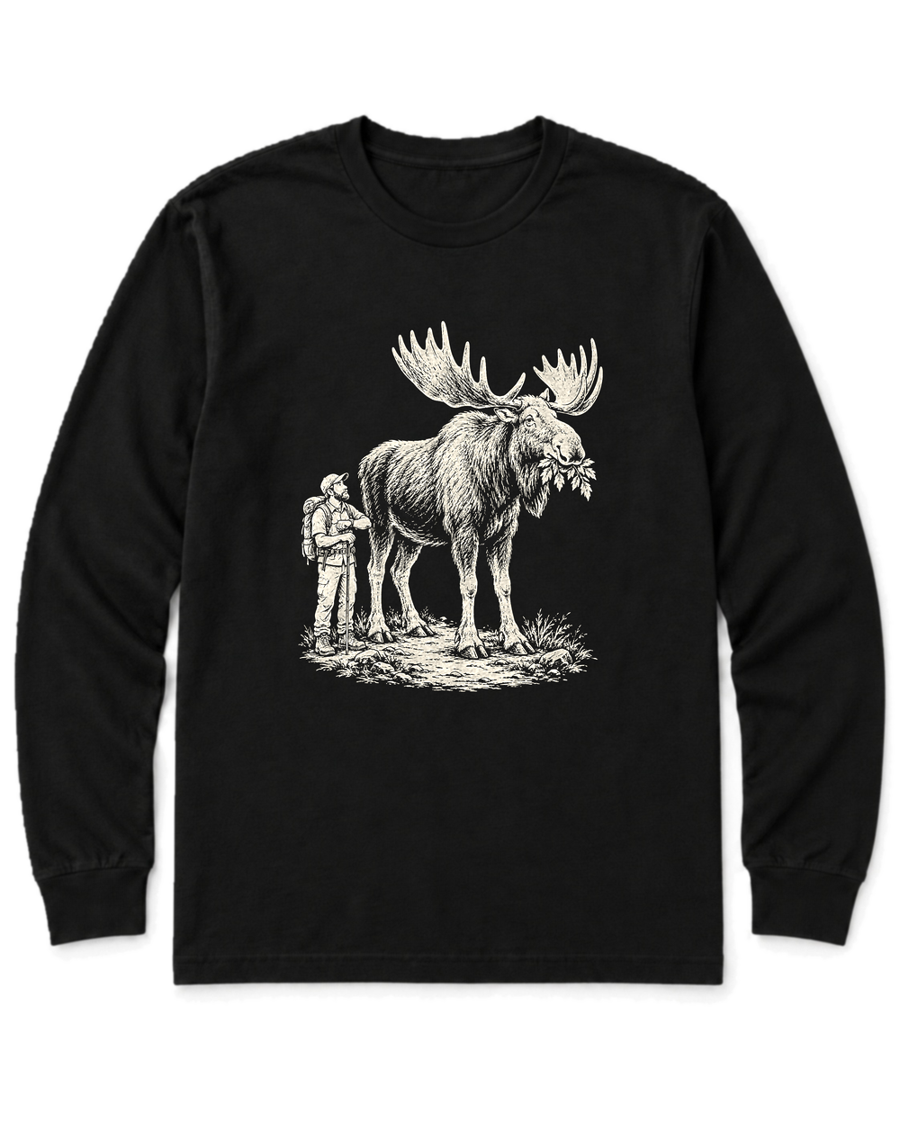 Moose Right of Way Long Sleeve Shirt - Black