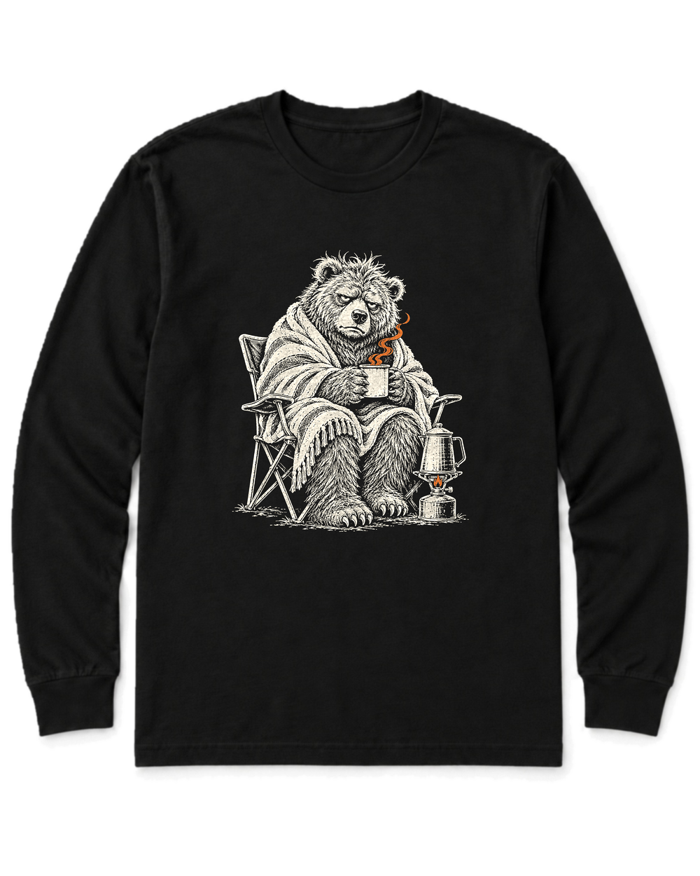 Not a Morning Bear Long Sleeve Shirt - Black