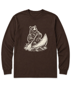 Bear in a Canoe Long Sleeve Shirt - Dark Chocolate