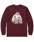 Bear in a Tiny Tent Long Sleeve Shirt - Maroon