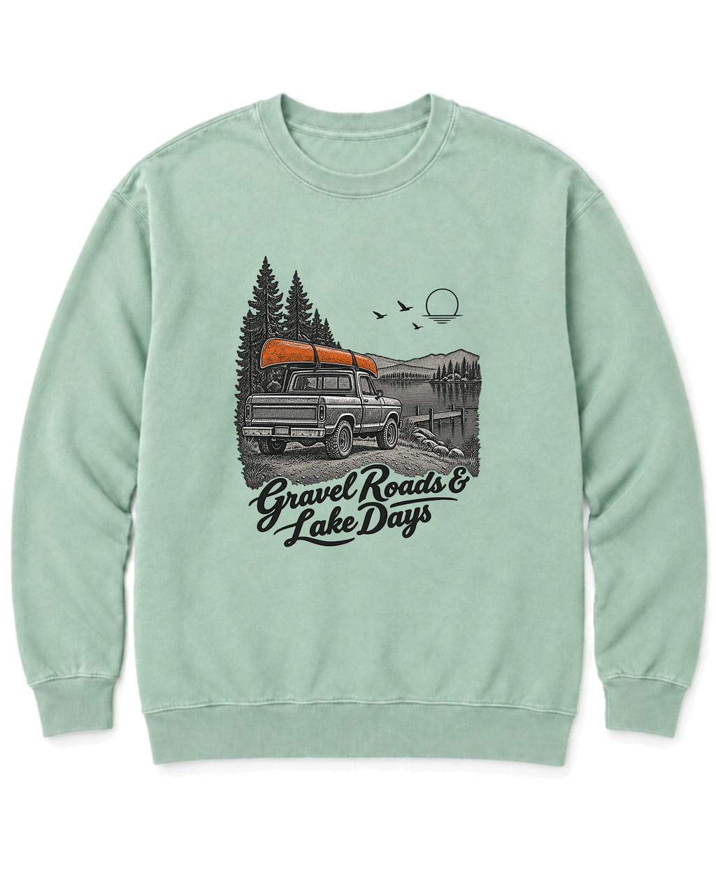 Gravel Roads & Lake Days Sweatshirt - Chalky Mint