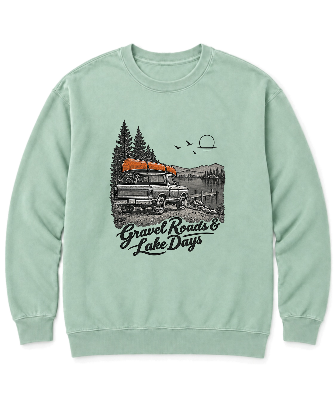 Gravel Roads & Lake Days Sweatshirt - Chalky Mint