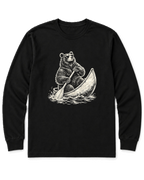 Bear in a Canoe Long Sleeve Shirt - Black